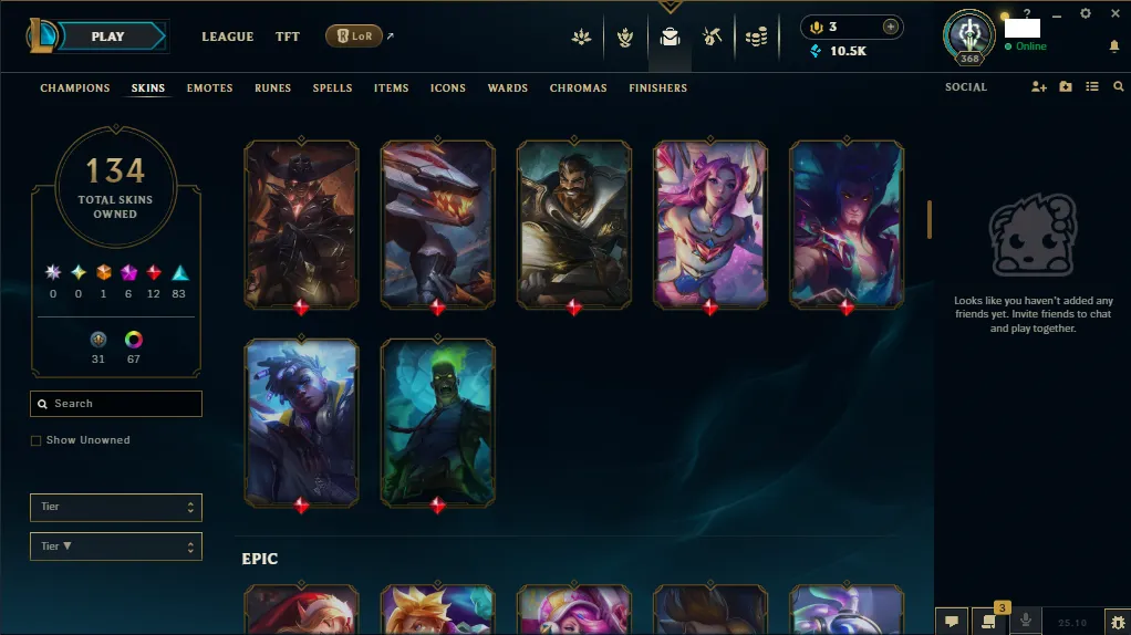 🏆 EUNE New Season⌛ Silver 3 🚀  level 386⌛Full Champ 💯+134 SKIN  ❤️ Recovery Info ✅ 