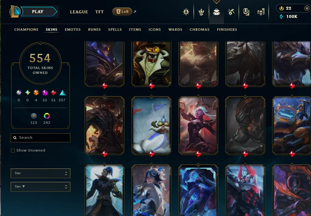 👑(EUW) UNRANKED (SUPER HIGH ELO) 🚀554 SKIN