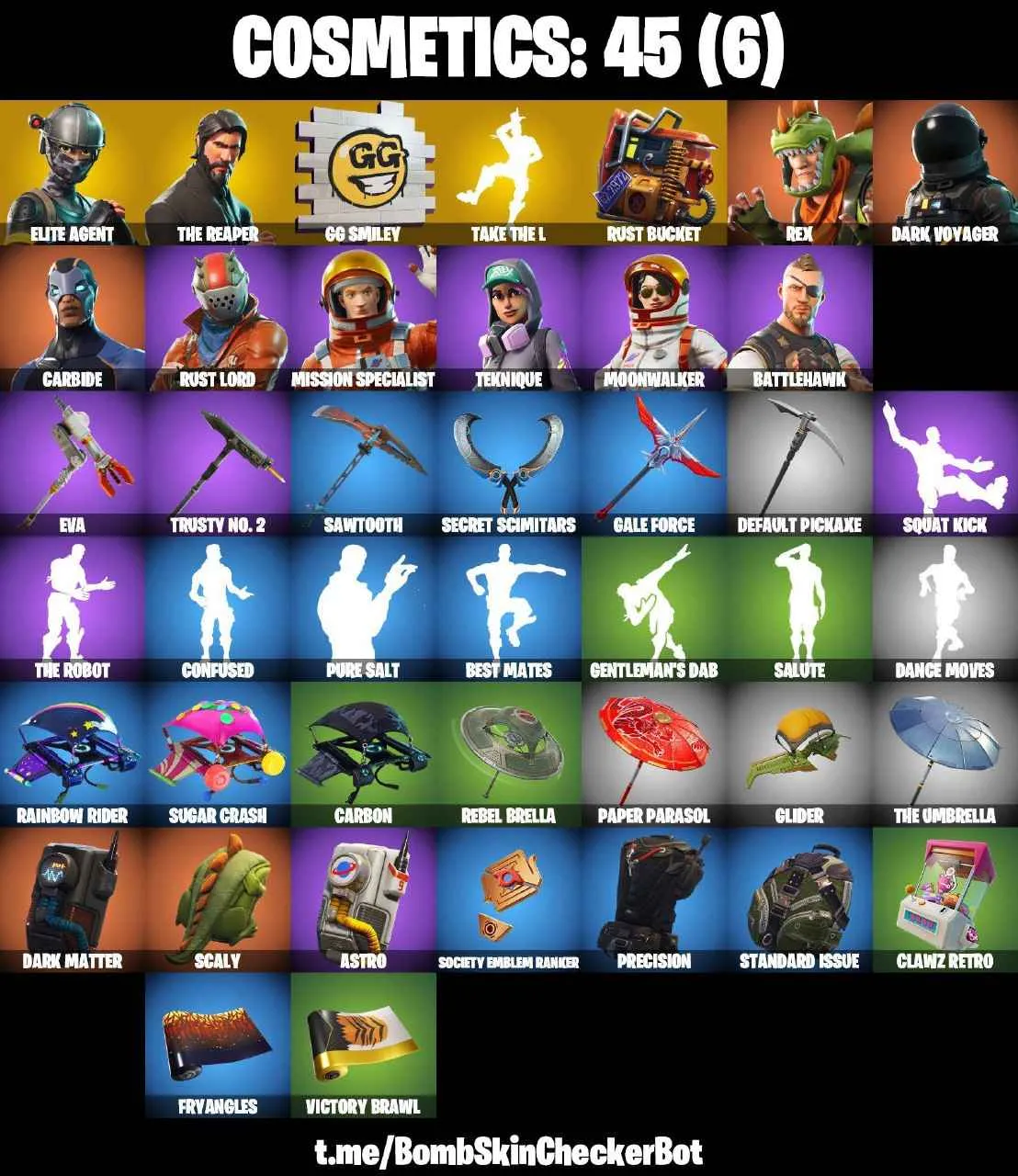 ❤️11 SKINS❤️TAKE THE L❤️THE REAPER❤️ELITE AGENT❤️REX❤️DARK VOYAGER❤️TEKNIQUE❤️RUST BUCEKT❤️CAN PLAY ON PSN❤️XBOX❤️PC❤️NINTENDO❤️MOBILE❤️550 VBUCKS❤️FULL EMAIL ACCESS❤️