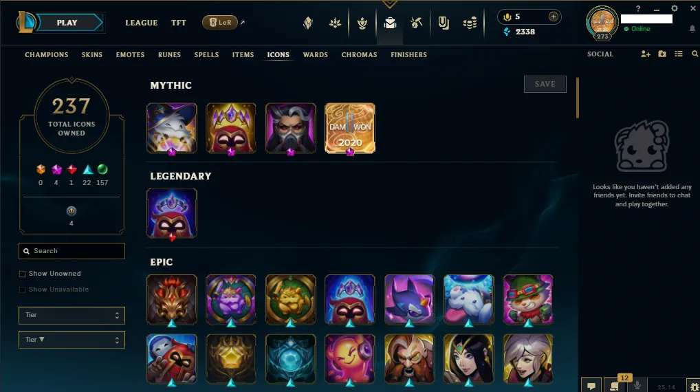 🏆 EUNE New Season⌛ Silver 2 🚀  level 273⌛166 Champ +113 (Loot 44) SKIN 🏆 Recovery Info ✅ 