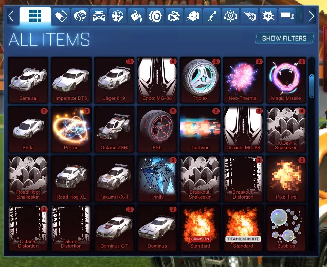 STOCK979 //Fennec Octane Breakout Dominus with 30+ Cars 20+ Boosts Liquid Gold Future Fashion Helix Toppaint Neo-Thermal (K)