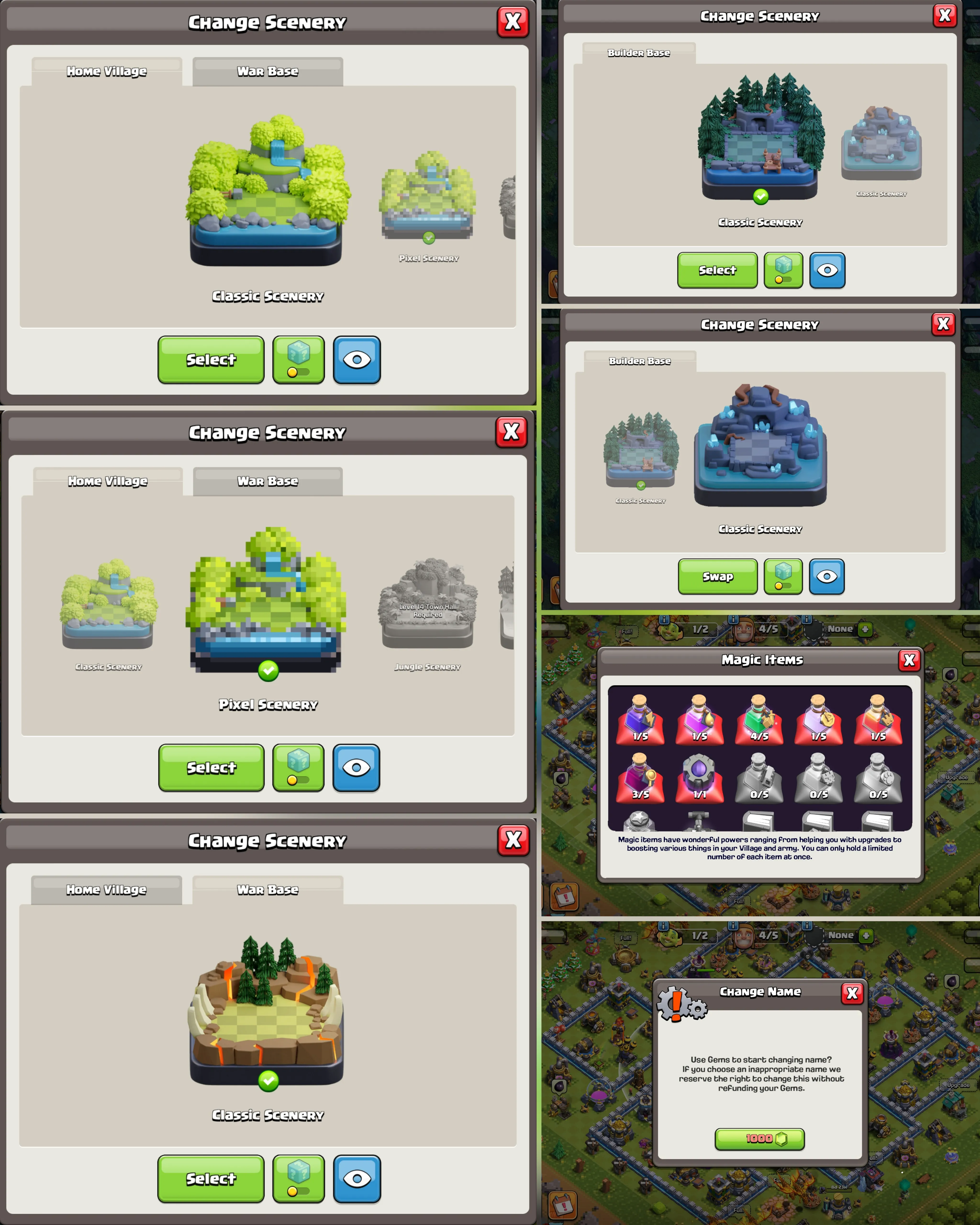 C038 TH12 PIXEL SCENERY - XP144 - 279 GEMS - CN 1,000 GEMS - BK46 SKIN2 - AQ53 - GW22 - BM15 - BC15