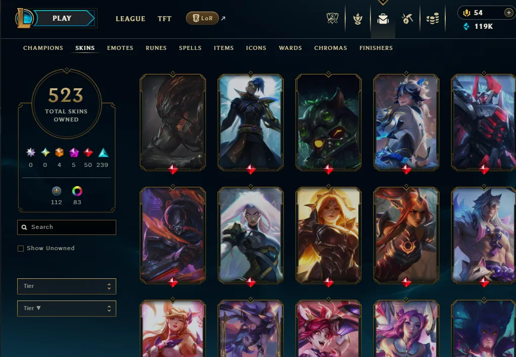 👑(EUW) SILVER I 97LP (HIGH ELO) 🚀523 SKIN