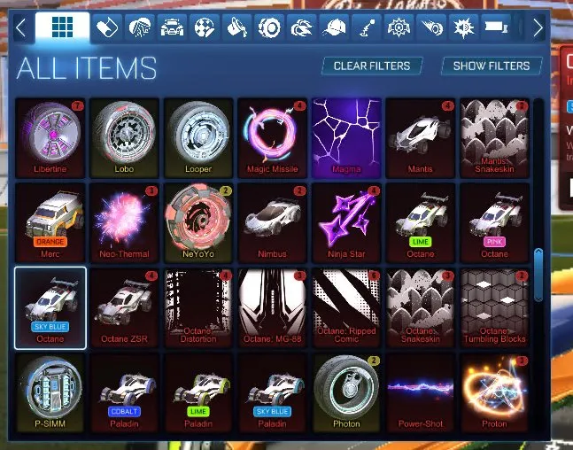 RL762 //Dominus, Endo, Scarab, Full Painted Octane Collection, 130 Exotic Chests, Rare Bodies & Wheels, Heatwave, Hexed, (K)