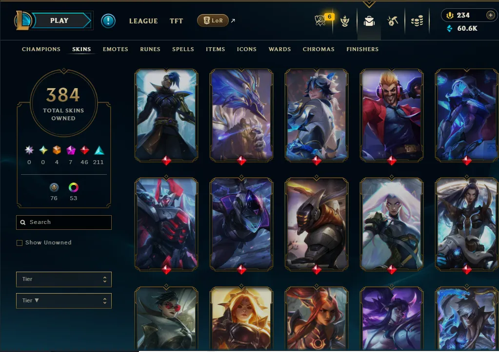 👑(EUW) BRONZE I (100% WR, HIGH ELO) 🚀384 SKIN