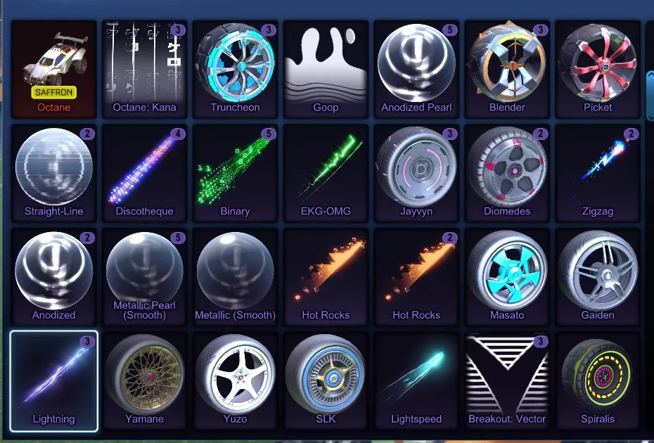 STOCK733 //Fennec, Saffron & Purple Octane, 30+ Cars, 19 Black Markets, Anodized Pearl, Zowie, Reactor, Hypnotik (K)