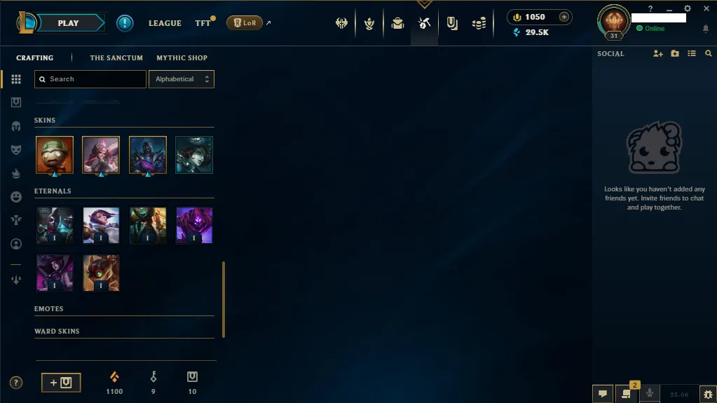 🌎EUNE🏆Ranked Ready✅HandMade⭐️1050RP⭐untouchable Loot 4🔥Skins in loot❄️+29K BLue ✅Full Recovery Info✅️Unverified Email🚀instant delivery