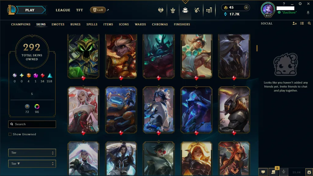 🏆 Eune New Season⌛ Silver 4 🚀 Hand Made  💯  level 417 ⌛ 167 Champ 💯 292 SKIN  ❤️ Recovery Info ✅ 17 K+ Blue Essence🔥 1k+ Orange essence🔥45RP 🔥