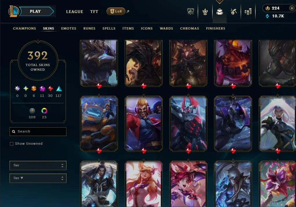 👑(EUW) GOLD I (100% WR, SUPER HIGH ELO) 🚀392 SKIN