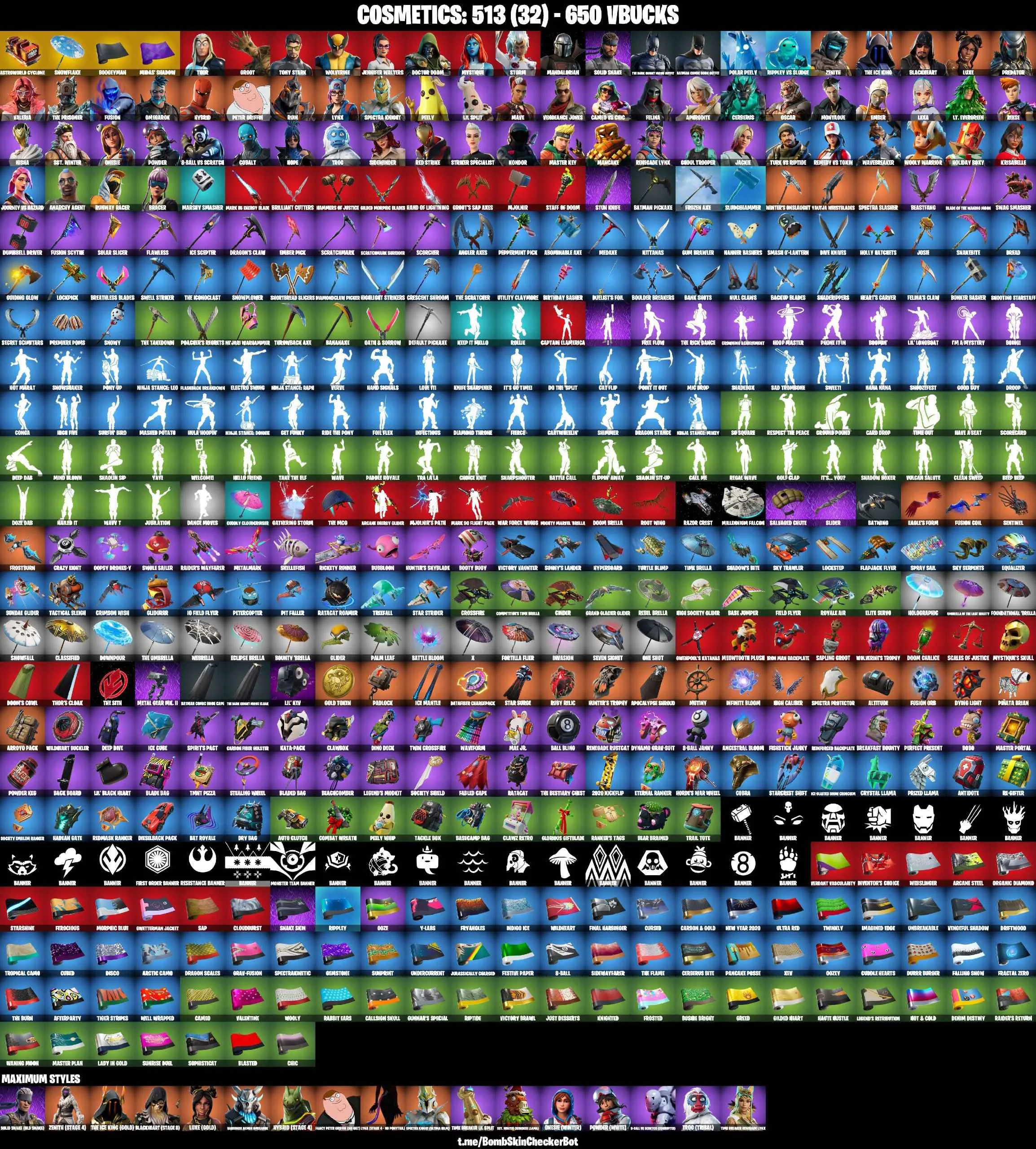 ❤️69 SKINS❤️GHOUL TROOPER❤️MANDALORIAN❤️PREDATOR❤️ONESIE(MAX)❤️HOPE❤️PEELY❤️WOLVERINE❤️MYSTIQUE❤️LYNX(STAGE 4)❤️ANARCHY AGENT❤️BRACER❤️RUNWAY RACER❤️SNOWFLAKE❤️ASTROWORLD CYCLONE❤️PEPPERMINT PICK❤️TAKE THE ELF❤️CAN PLAY ON PSN❤️XBOX❤️PC❤️NINTENDO❤️MOBILE❤️