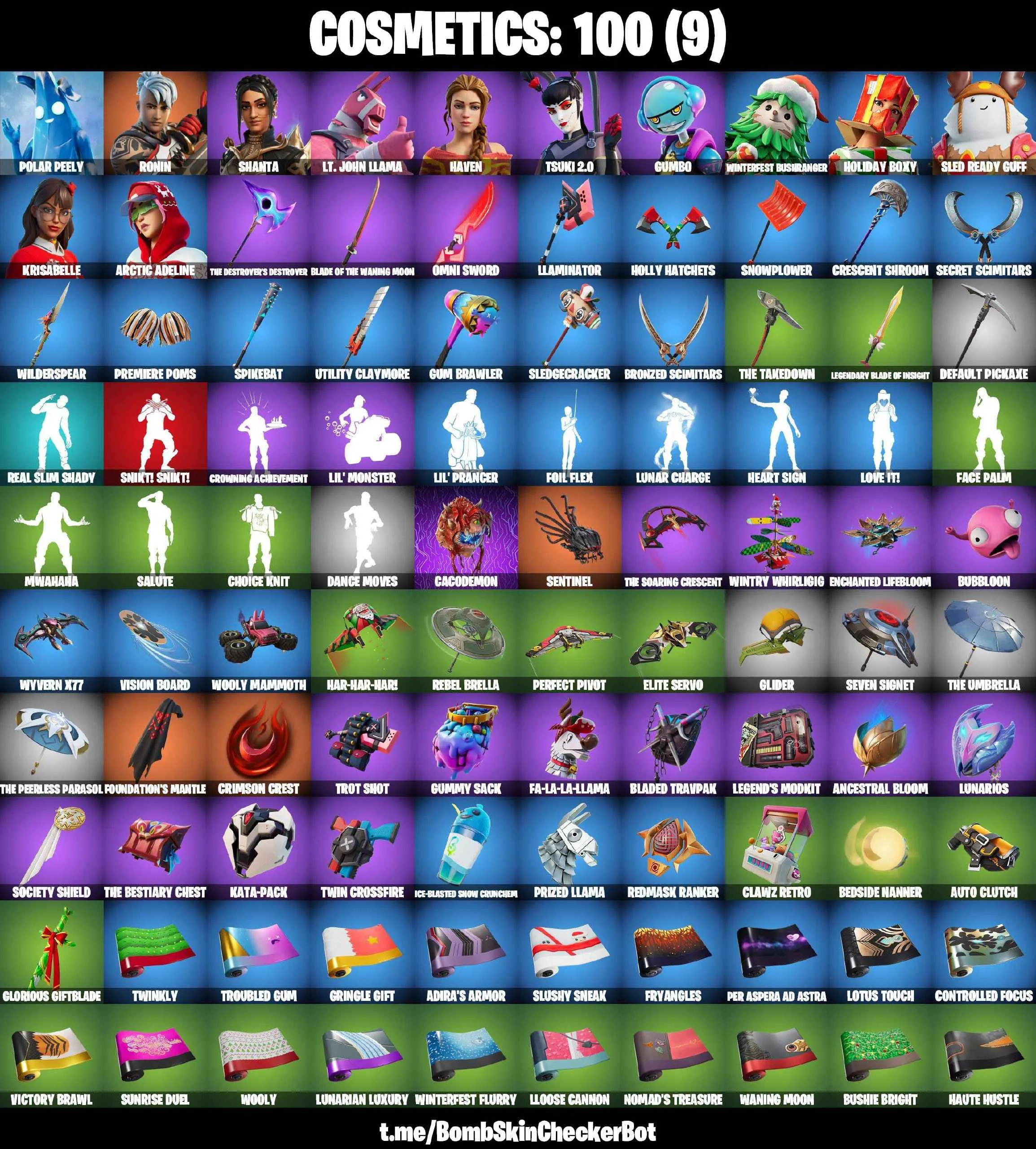 ❤️12 SKINS❤️REAL SLIM SHADY❤️TSUKI 2.0❤️POLAR PEELY❤️GUMBO❤️HAVEN❤️RONIN❤️SHANTA❤️CAN PLAY ON PSN❤️XBOX❤️PC❤️NINTENDO❤️MOBILE❤️100 VBUCKS❤️FULL EMAIL ACCESS❤️