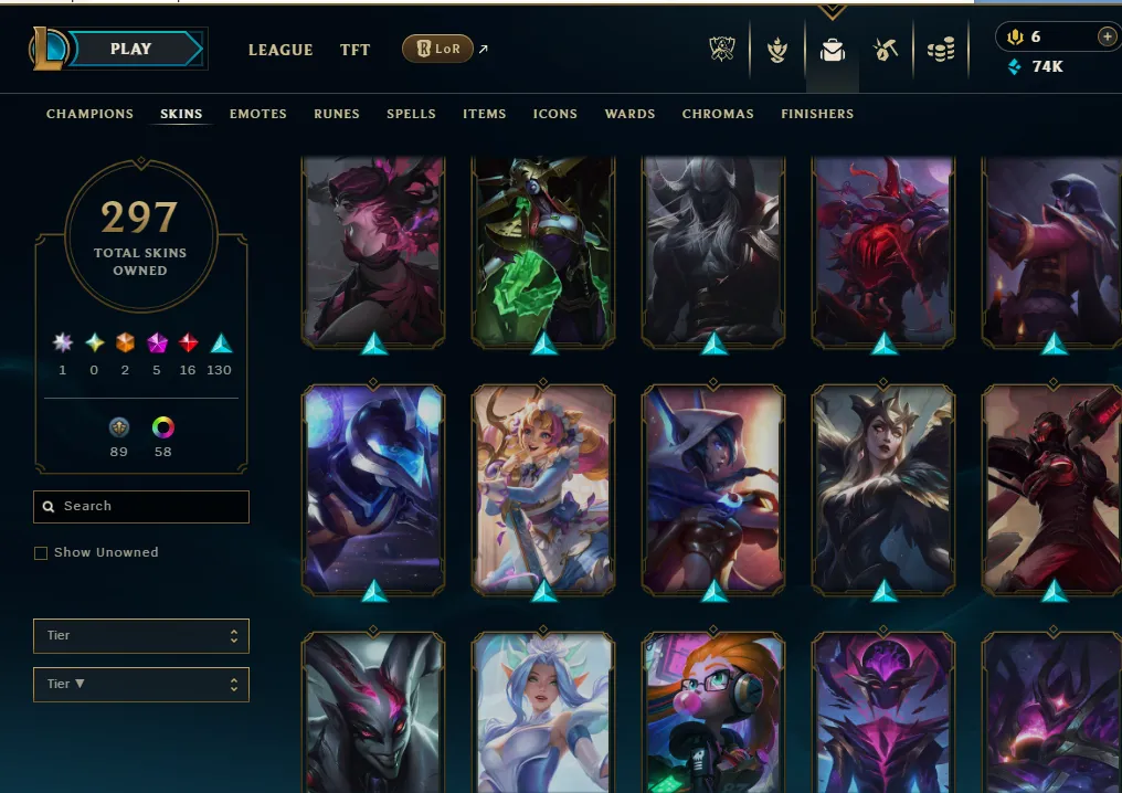 👑(EUW) PLATINUM IV (HIGH ELO) 🚀297 SKIN , KAI'SA UZI