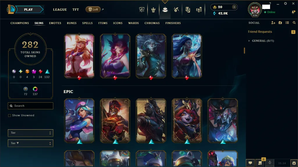 🌎EUNE🏆New Season S15 🎨 Skins +280 🏆Bronze 3 -Platinum 4 Flex ✅HandMade ✅Full Champions⭐ LVL 536 ✅ Full Recovery Info 🚀instant delivery
