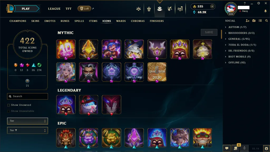 🏆 EUNE New Season⌛ Master 4 +50 LP 🚀  level 606⌛FULL Champ 💯 +236 SKIN🚀+60 k Blue Essence 🏆 Recovery Info ✅ 