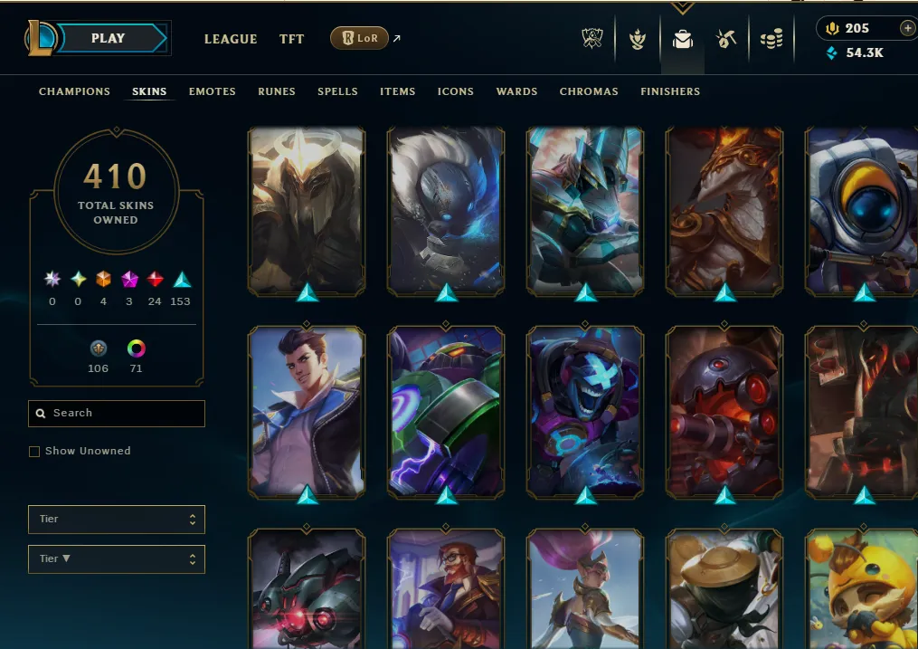 👑(EUW) EMERALD IV( SUPER HIGH ELO) 🚀400+ SKIN