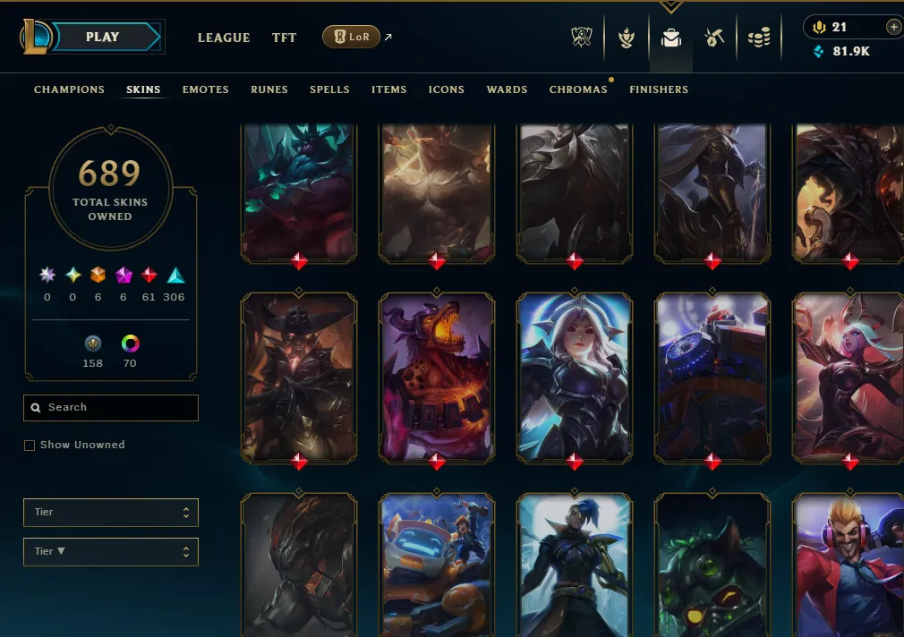 👑(EUW) GOLD I(100% WR, SUPER HIGH ELO) 🚀689 SKIN
