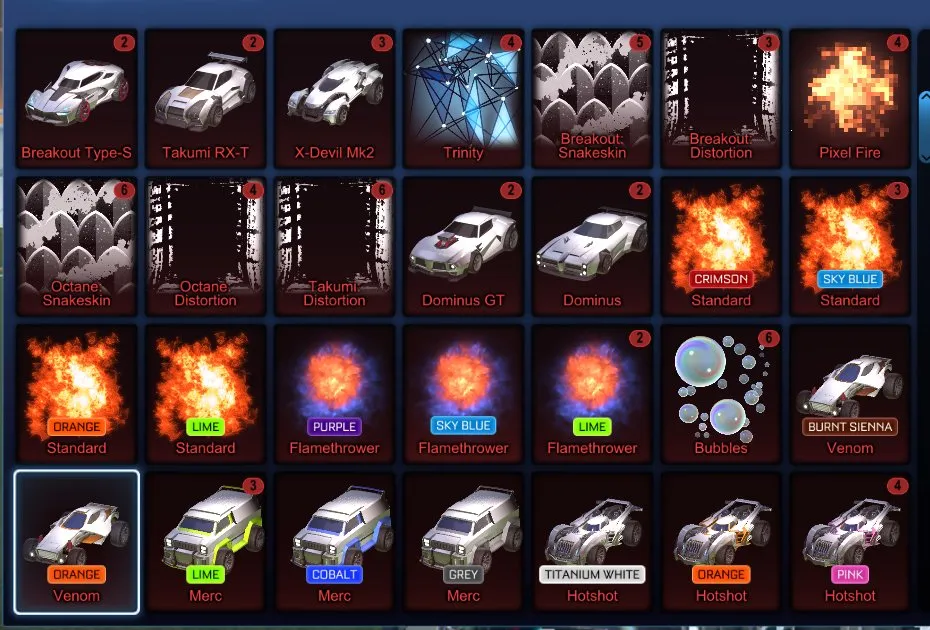 STOCK472 //TW Octane, Fennec, 40+ Cars, 40+ Black Markets, Dueling Dragons, Fire God, Mainframe, Dissolver, Zomba, Draco, (K)
