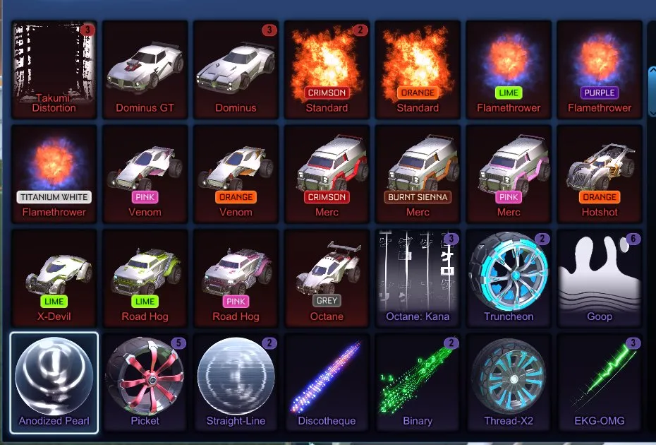 RL894 //Dominus, Endo, Fennec, 40+ Cars, Painted Variants, Premium Wheels & Goal Explosions (K)
