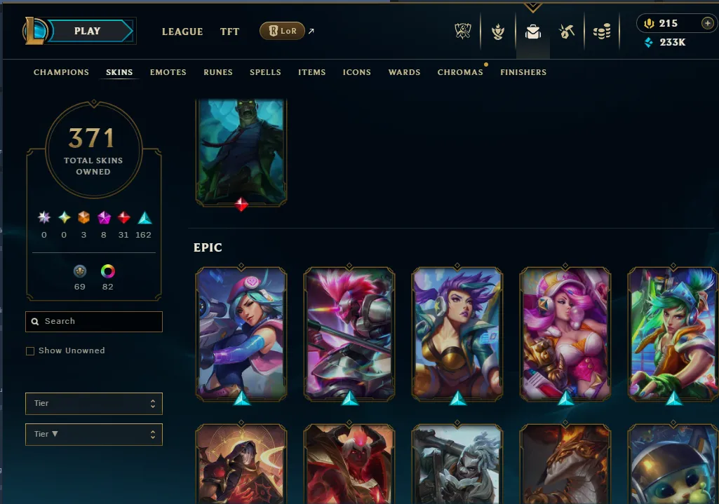 👑(EUW) GOLD III(80% WR, SUPER HIGH ELO) 🚀371 SKIN