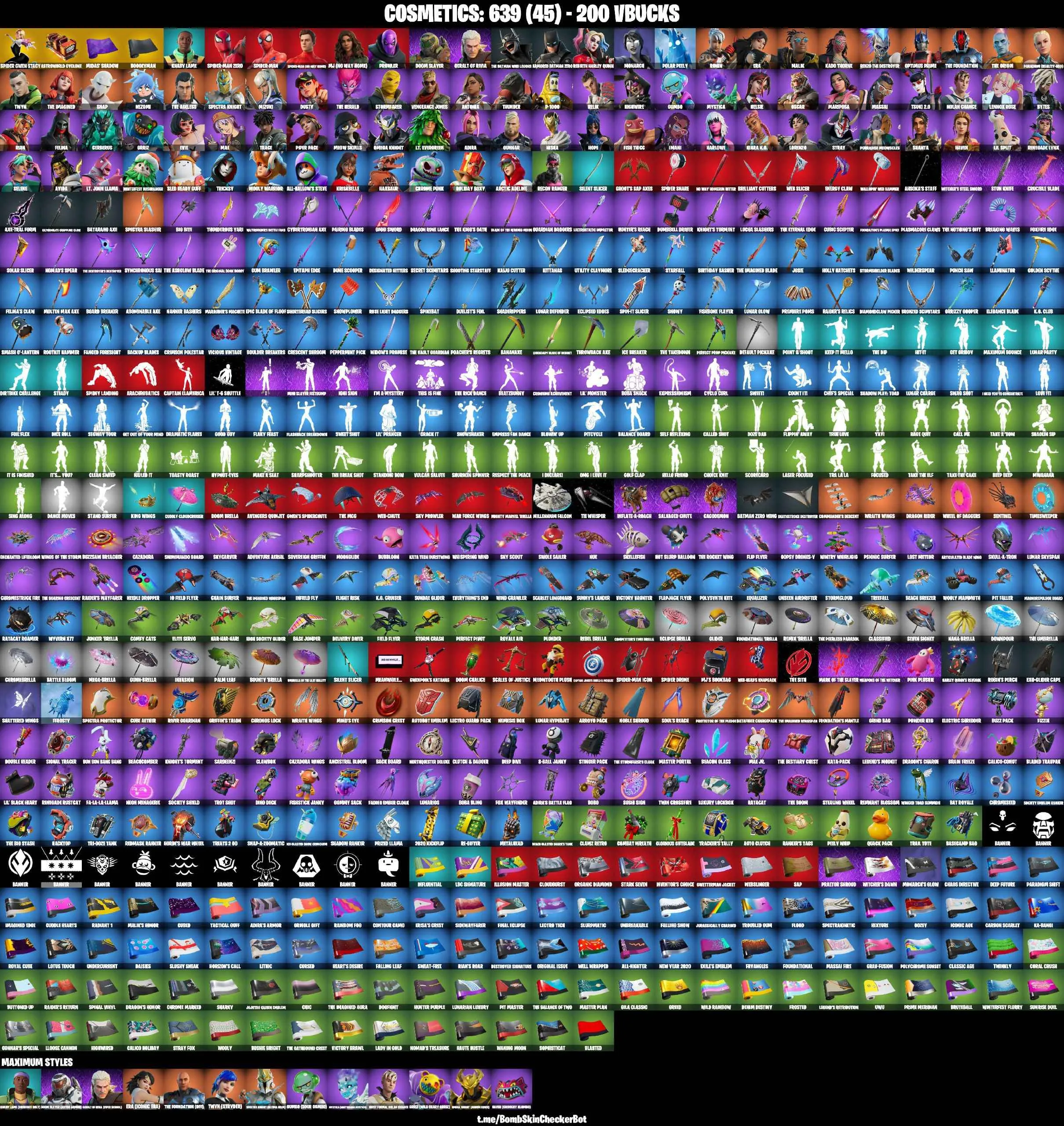 ❤️89 SKINS❤️GET GRIDDY❤️SPIDER-GWEN STACY❤️SPIDER-MAN ZERO❤️SPIDER-MAN(NO WAY HOME)❤️MJ❤️SPIDER-MAN❤️ERA(MAX)❤️MYSTICA(MAX)❤️HELSIE❤️TSUKI 2.0❤️EVIE❤️MEOW SKULLS❤️HOPE❤️P-1000❤️ASTROWORLD CYCLONE❤️ICE BREAKER❤️PEPPERMINT PICK❤️TAKE THE ELF❤️CAN PLAY ON PSN❤️