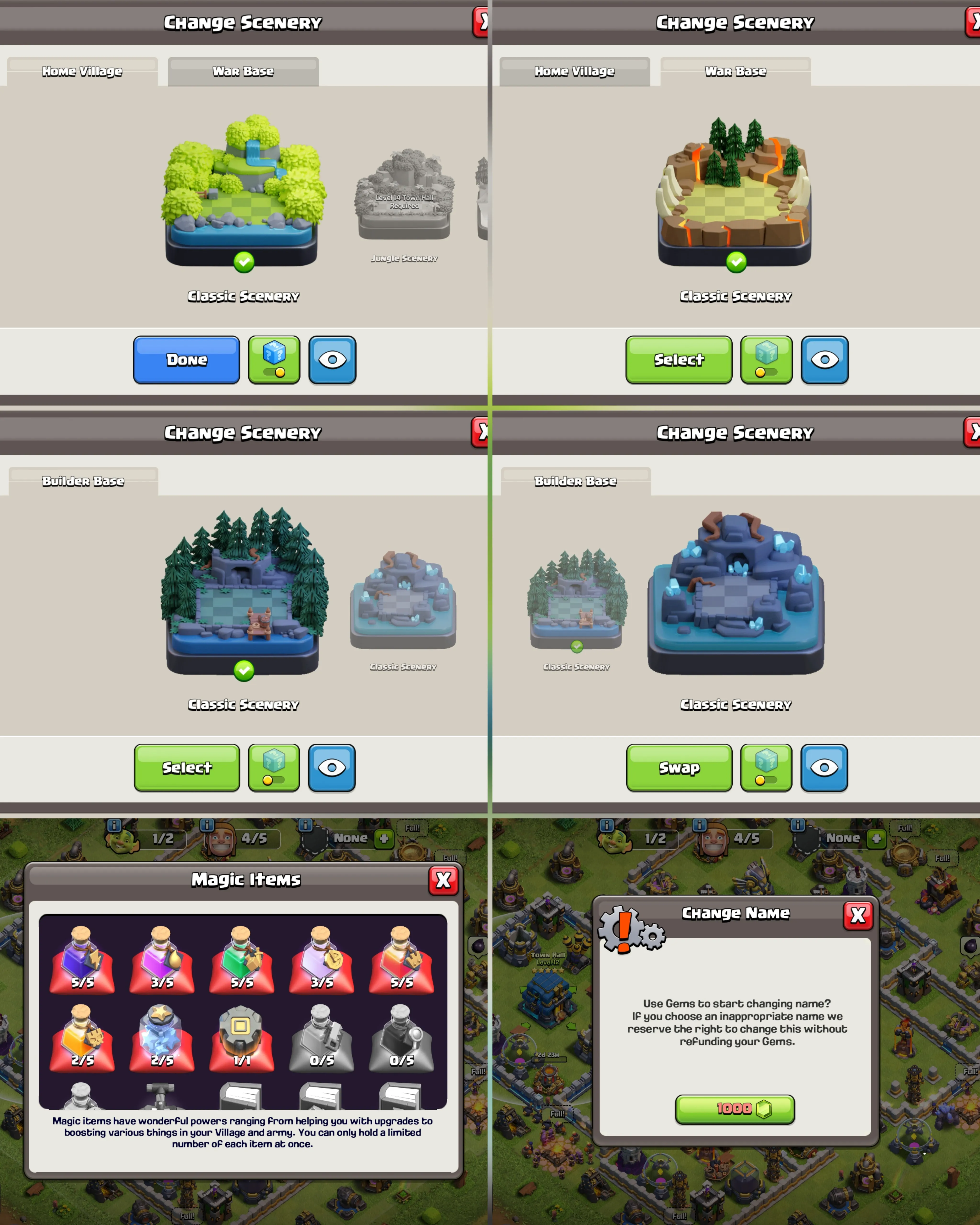C059 TH12 - XP155 - 325 GEMS - CN 1000 GEMS - BK49 SKIN PIXEL KING GG7 - AQ62 SKIN4 - GW29 SKIN PARTY WARDEN - BM8