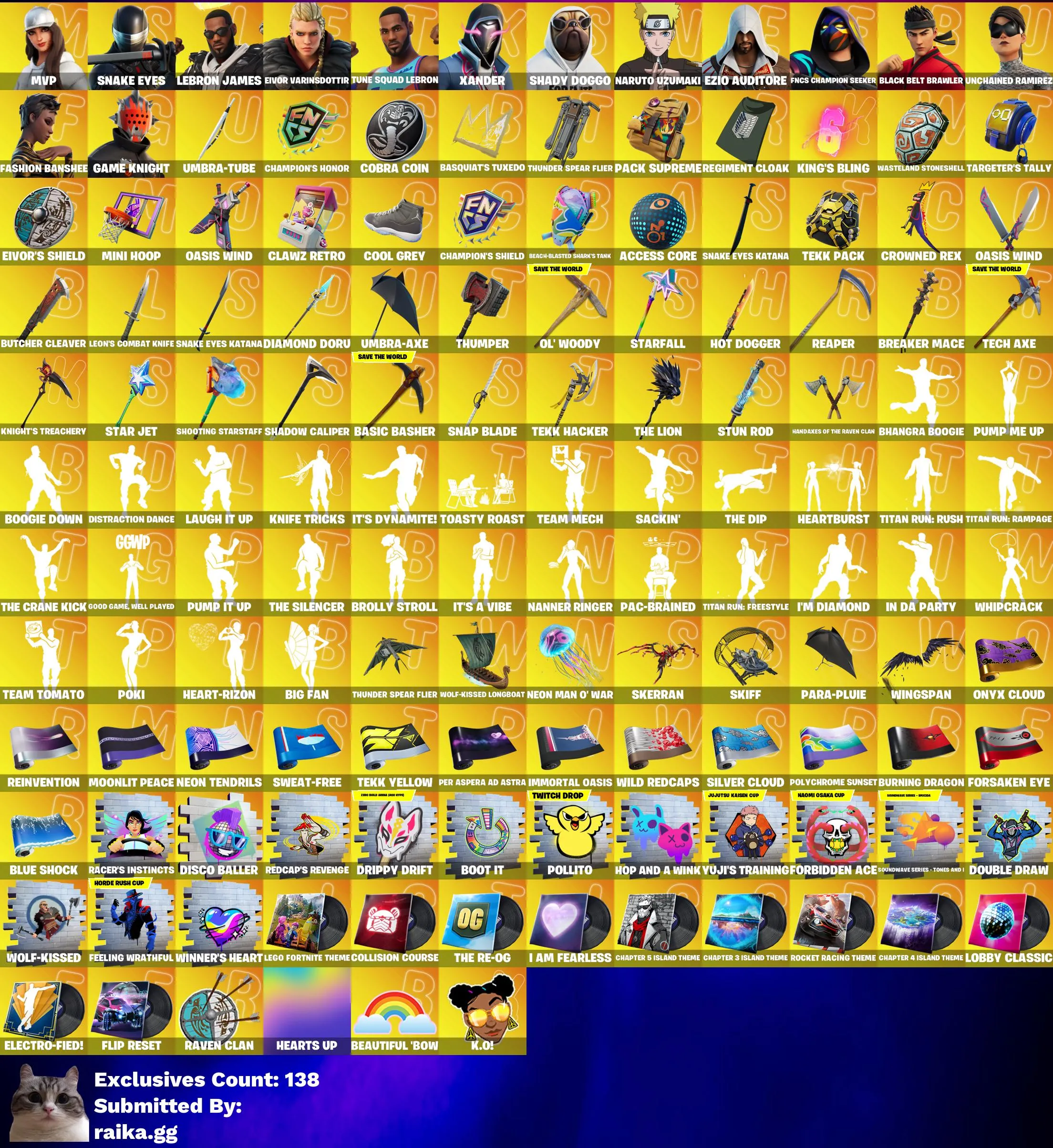 Instant • FN (All Platforms) • 435 skins • Master Chief • Naruto • Balenciaga • FNCS Champion Seeker • Full Access