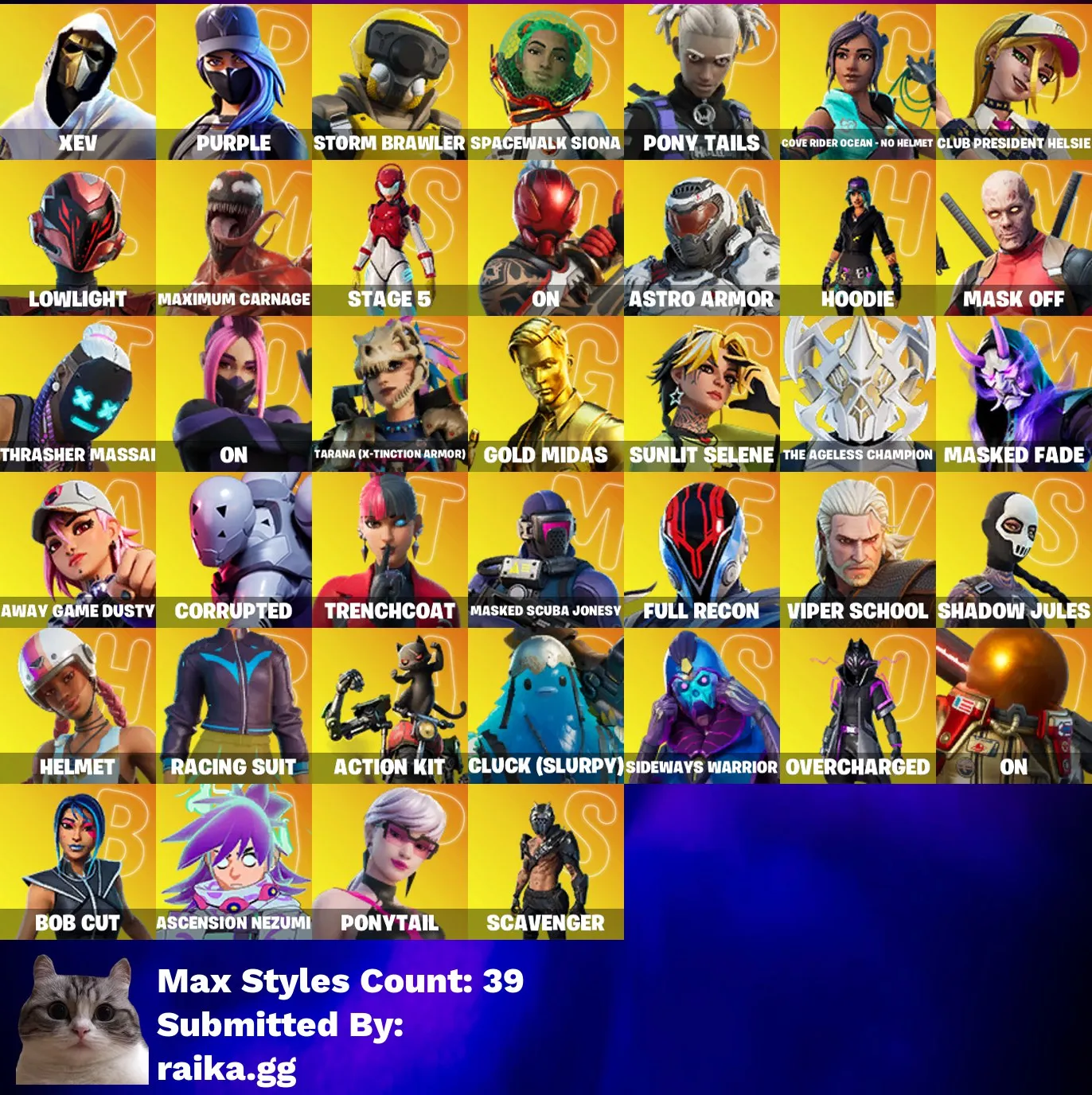 Instant • FN (All Platforms) • 175 skins • Glow • Gold Midas • Leviathan Axe • Candy Axe • Laugh Emote • Full Access