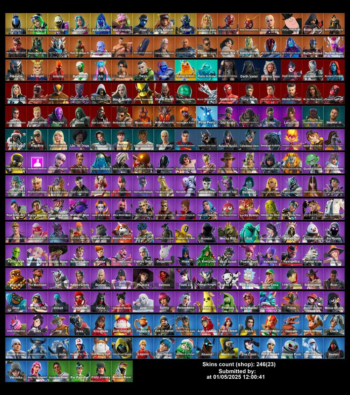 [PC/PS4-5/XBOX]  249 Skins | FNCS Renegade | Katalina | Andromeda | Spider Man | Star Lord | Slim Shady | Sabrina Carpenter | Peely | Bugha | Full Email Access