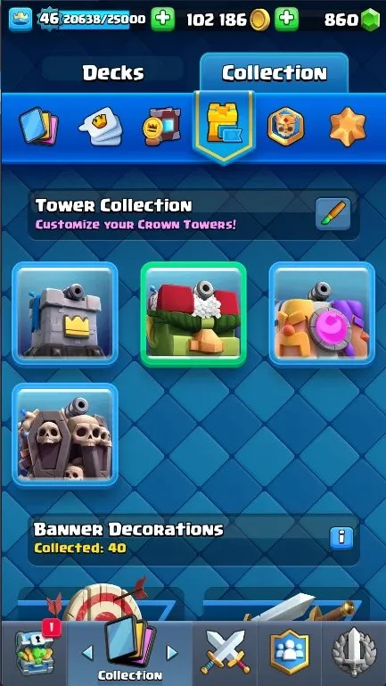 CR611 B625 KT14 lvl 46 MAX 3 13 lvl 4 EVO 8 8938 trophies emo 34 towers 4 860 gems 102k gold cards 118