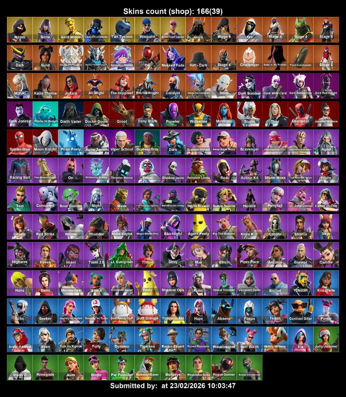 ( PC PS4-5 XBOX )  166 Skins 🤩 Rare Skin ✨ IKONIK 🐥OG STW 🧣 Scenario 😶‍🌫️ Gold Midas 🦄 All Might 🌟 Joltara 💀 Mogul Master 👻 Siren 💖 Echo⚡Instant Delivery 🗝️ Full Email Access