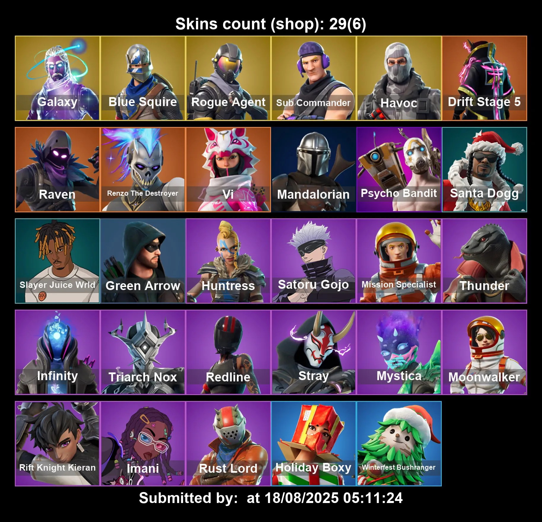 [PC/PS4-5/XBOX] 29 Skins | 🌟GALAXY✨ | Stellar Axe | Discovery | Blue Squire | Take The L | Psycho Bandit | Havoc | Sub Coammnder | Rogue Agent | OG RARE MAINS