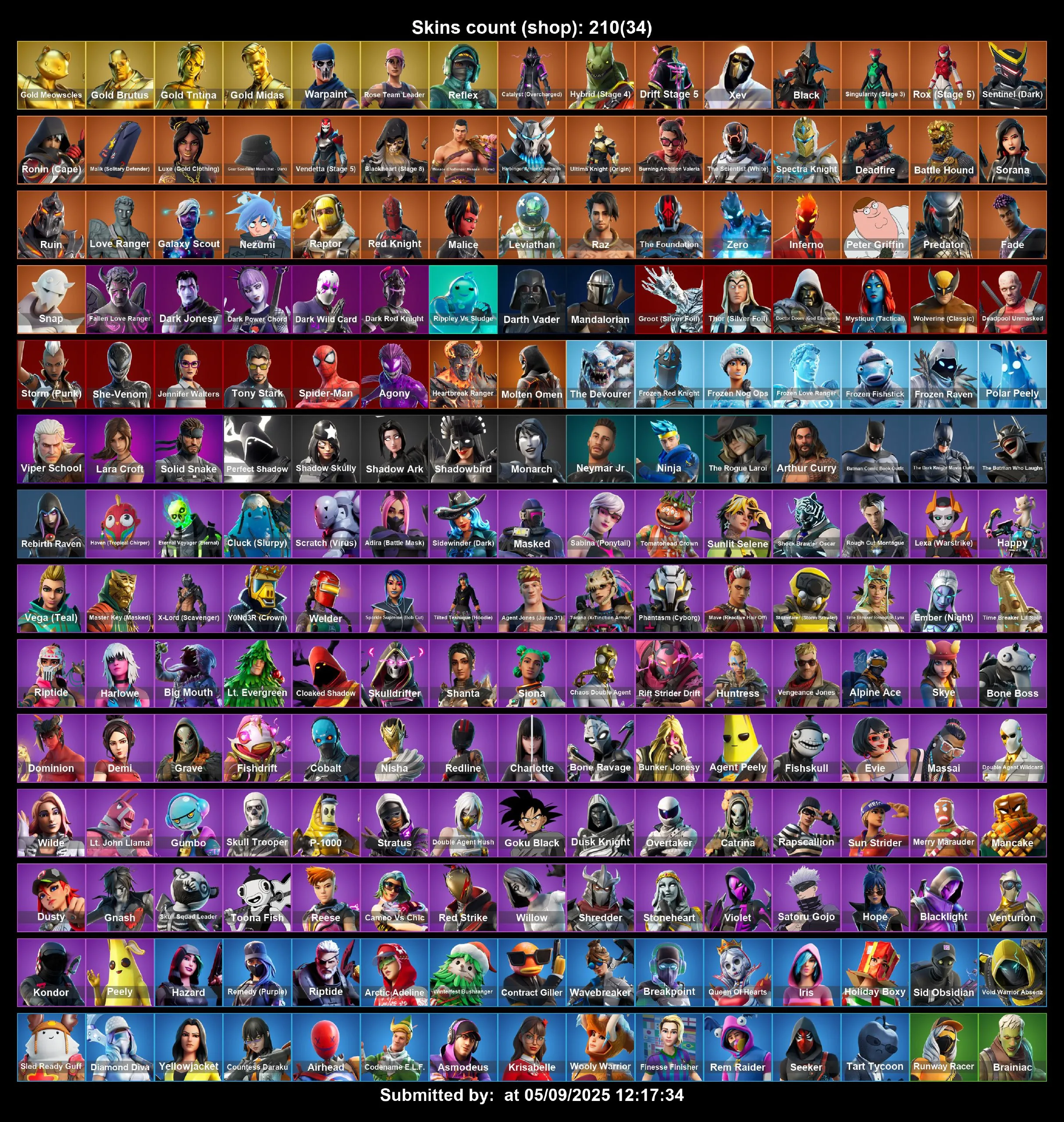 [PC/PS4-5/XBOX] 210 skins | OG STW | Gold Meowscles | Gold Brutus | Gold TNTina | Gold Midas | Reflex | Catalyst (Overcharged) | Hybrid (Stage 4) | Drift Stage 5 | 320 VB | Full Access