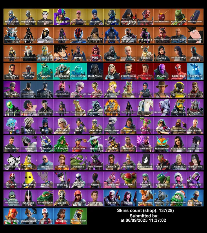 [PC/PS4-5/XBOX] 137 skins | OG STW | Blue Squire | Royale Knight | Naruto Uzumaki | End Zone | Trilogy | Ronin (Cape) | The Imagined (Combat Elite) | 2320 VB