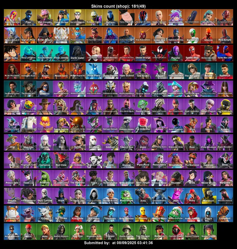 [PC/PS4-5/XBOX] 181 skins | Naruto Uzumaki | Cloud Striker | Fixer | Vivi Chroma | Dummy Supreme | Sultura | Subzero Cryptic | Snap (Kalamadness) | Iconic Era | 300 VB