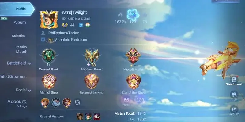 ML553 Hero 86 | 129 Skins | 1 Collector | 1 Limited | 17 Epic | Member Collector IV