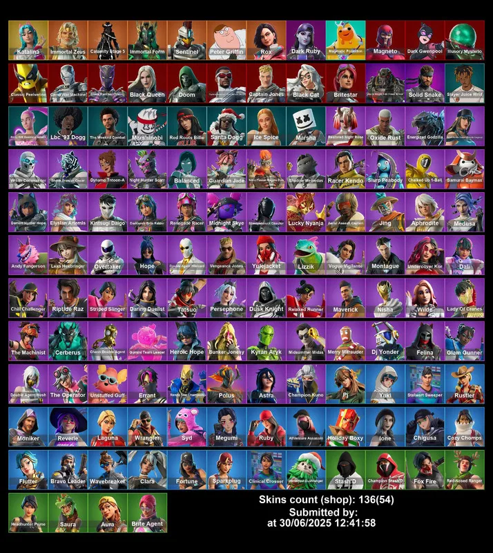 [PC/PS4-5] 136 Skins | Katalina | ArianaGrande | IceSpice | WeekEnd | JuiceWorld | PeaBody | Calamity | OverTake | Ruby | SparkPlug | Astra | Full Email Acccess