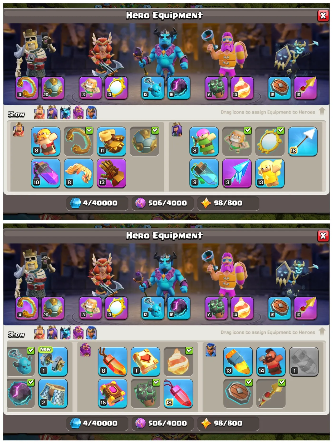 💸 TH14 Cheapest Offer ⚔️ 9 Epic Equipments 👑 Max Heroes + 8 Hero Skins 👷 6 Builders + Legend Touched ✨ Stacked Items 🚀 Instant Delivery A5