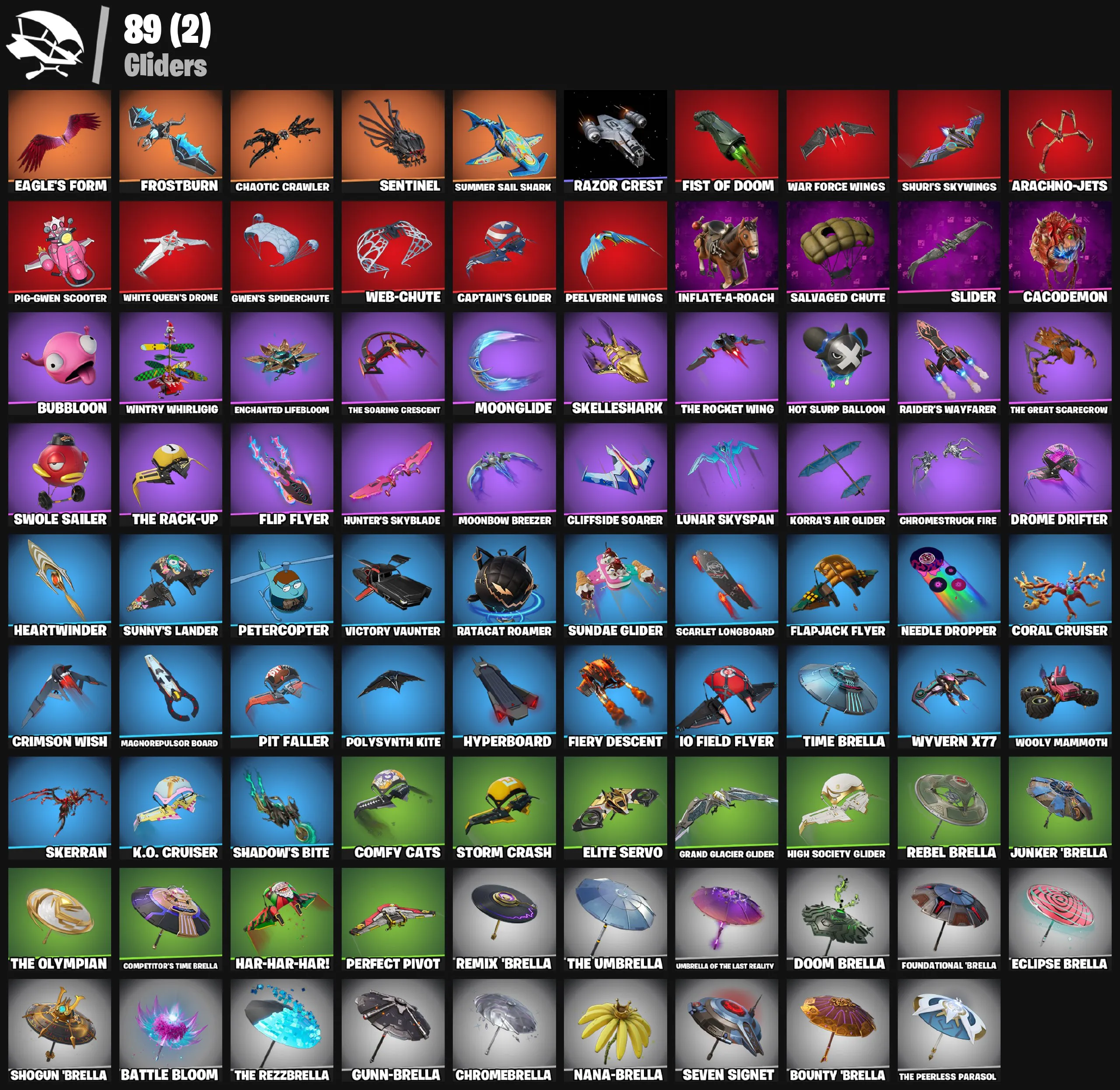 F1170 95 Skins | Peter Griffin, Omegarok, Predator, The Foundation, Spectra Knight, Twyn, Gwenpool, Mysterio, Spider-Gwen