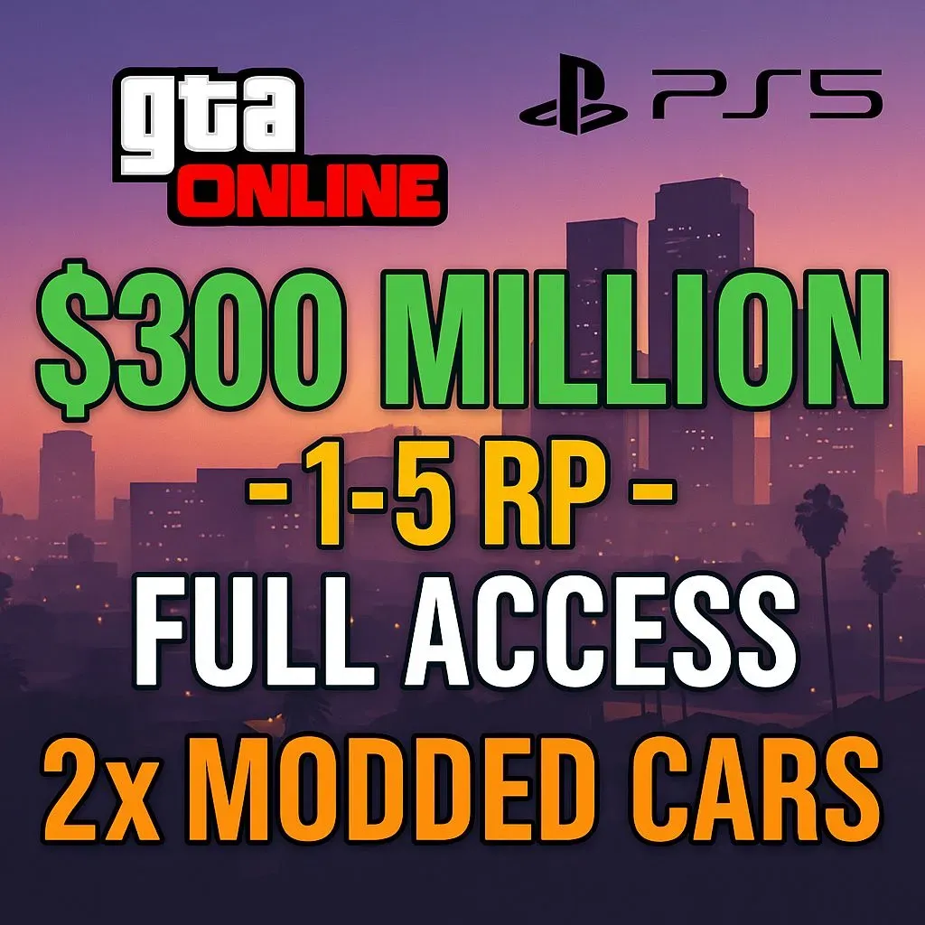🎮 PlayStation 5 Modded Account 🧿 300.11 Million Account 🌪️ 2x Modded Cars 💡 RP Level 1–30 🐬 Total Control 🛡️ Fully Editable 🌸 Safe Deal #M6Z3C