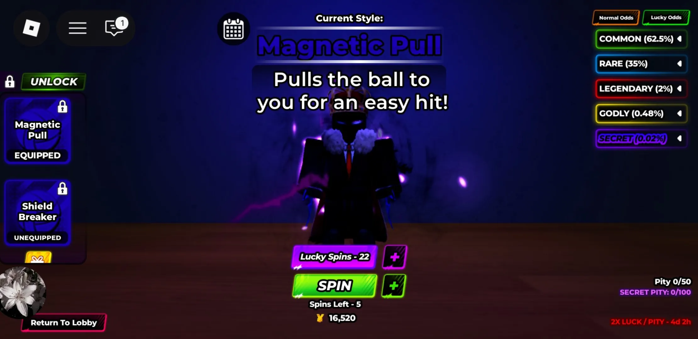 RBL3107 Jinko Yogan Styles star Magnetic Pull Shield Breaker 3 Ability Slots Spiky Ball Skin Account (G)