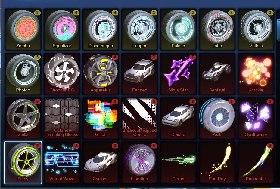 STOCK482 //Fennec, 66 Car Bodies (Purple/Grey Hotshot, Burnt Sienna/Forest Green/Orange/Purple/Pink/Sky Blue X-Devil, Burnt Sienna Paladin, Purple Merc/Road Hog, Pink Road Hog), 46 Black Markets