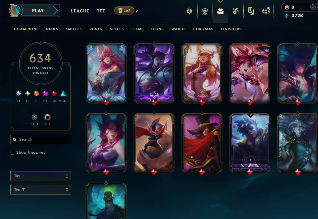 👑(EUW) UNRANKED (SUPER HIGH ELO) 🚀634 SKIN