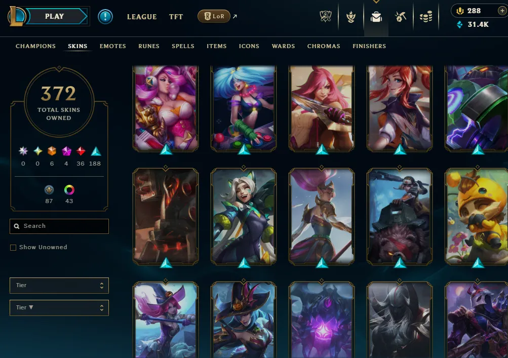 👑(EUW) UNRANKED ( HIGH ELO ) 🚀372 SKIN