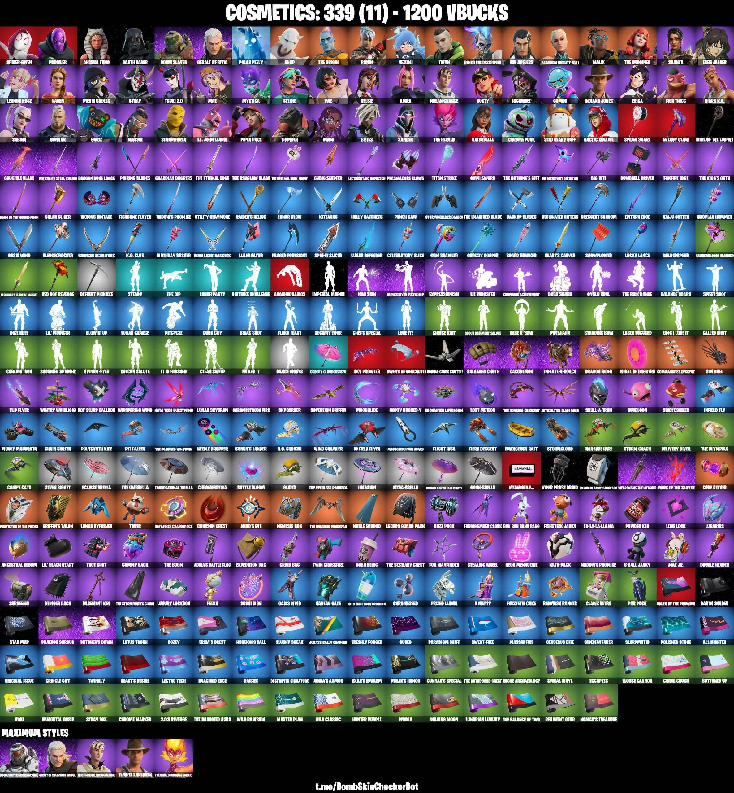 ❤️54 SKINS❤️SPIDER-GWEN❤️AHSOKA TANO❤️DARTH VADER❤️EREN JAEGER❤️HELSIE❤️EVIE❤️TSUKI 2.0❤️MEOW SKULLS❤️BYTES❤️ARCTIC ADELINE❤️POLAR PEELY❤️FISHSTICK JANKY❤️CAN PLAY ON PSN❤️XBOX❤️PC❤️NINTENDO❤️MOBILE❤️1200 VBUCKS❤️FULL EMAIL ACCESS❤️