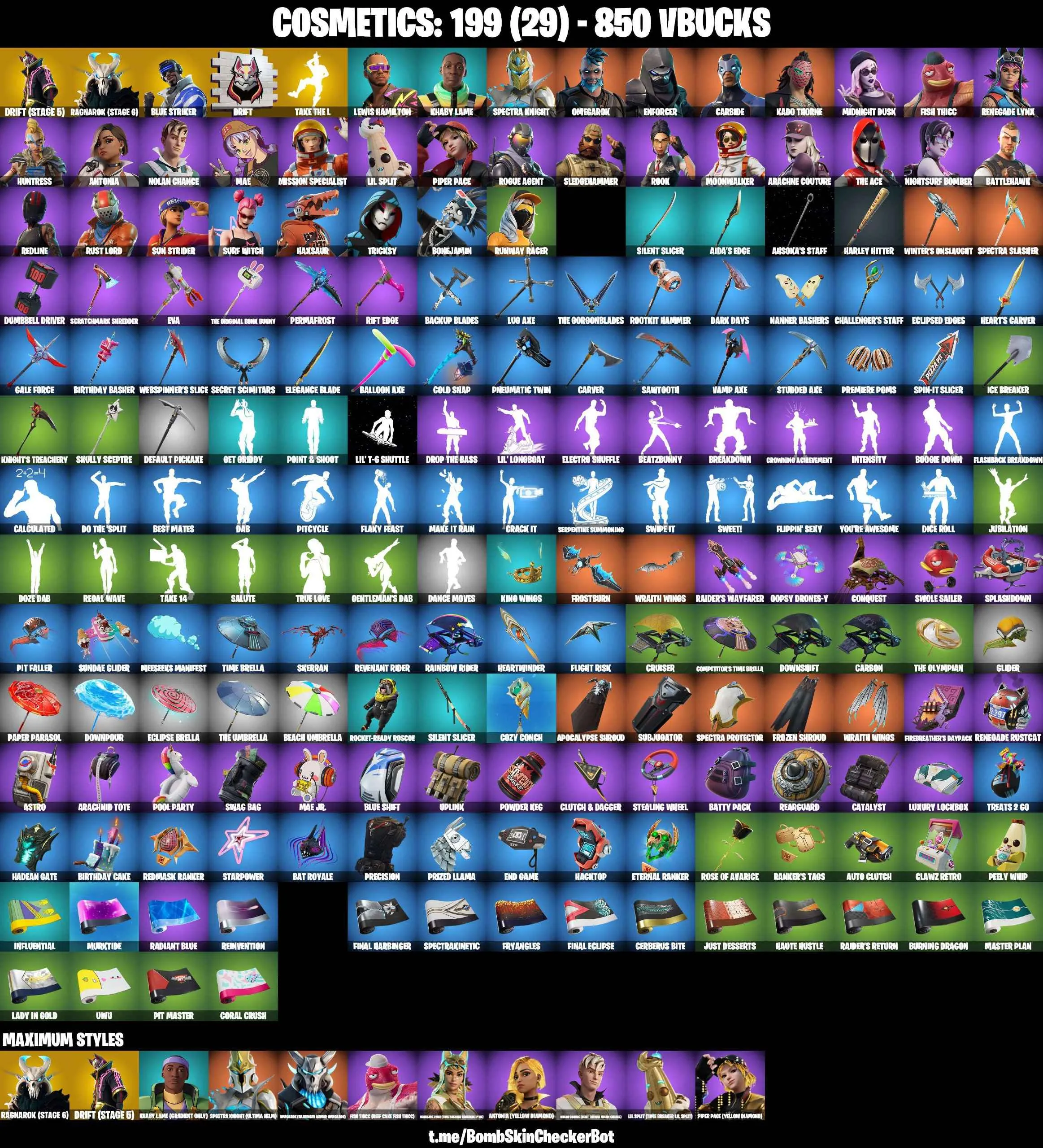 ❤️37 SKINS❤️TAKE THE L❤️GET GRIDDY❤️ROOK❤️DRIFT(STAGE 5)❤️RAGNAROK(STAGE 6)❤️SURF WITCH❤️MAE❤️FISH THICC❤️RUNWAY RACER❤️ICE BREAKER❤️SLULLY SCEPTRE❤️CAN PLAY ON PSN❤️XBOX❤️PC❤️NINTENDO❤️MOBILE❤️850 VBUCKS❤️FULL EMAIL ACCESS❤️