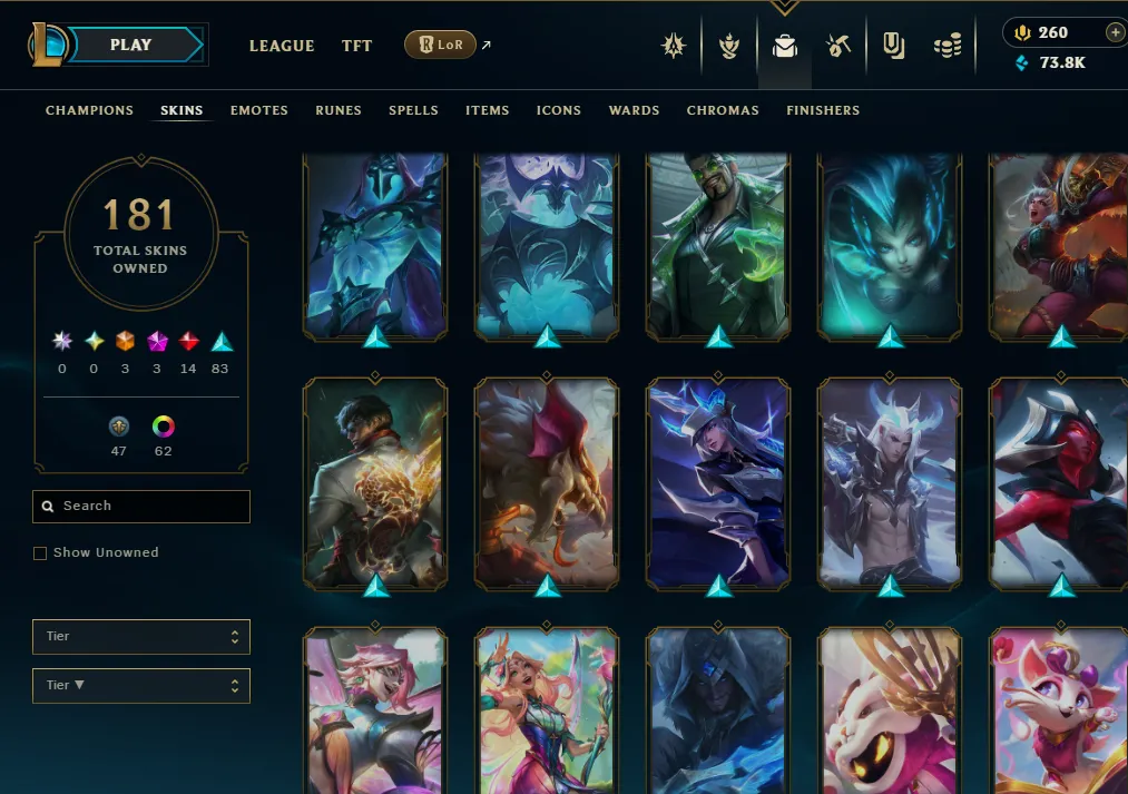 👑(EUW) EMERALD 3 (MASTER 500LP LAST SS) 🚀181 SKIN