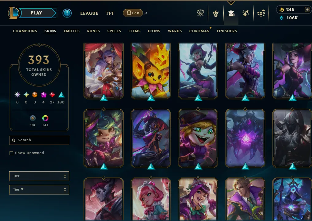 👑(EUW) UNRANKED ( HIGH ELO ) 🚀393 SKIN