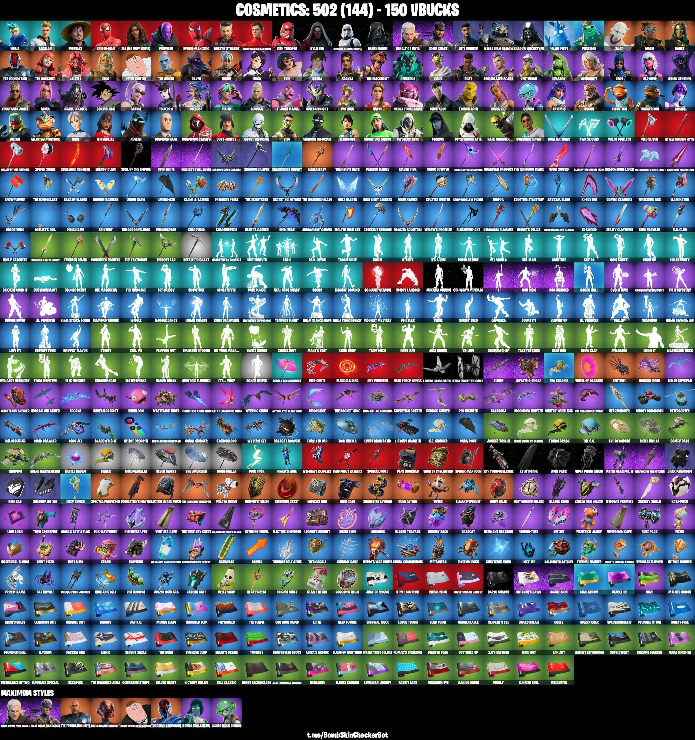 ❤️87 SKINS❤️GET GRIDDY❤️SPIDER-MAN(NO WAY HOME)❤️MJ❤️SPIDER-MAN ZERO❤️SPIDER-MAN❤️KYLO REN❤️DARTH VADER❤️IMPERIAL STORMTROOPER❤️GOKU BLACK❤️DIAMOND HANZ❤️EVIE❤️TSUKI 2.0❤️ARTEMIS❤️POLAR PEELY❤️COZY JONESY❤️CAN PLAY ON PSN❤️XBOX❤️PC❤️NINTENDO❤️MOBILE❤️