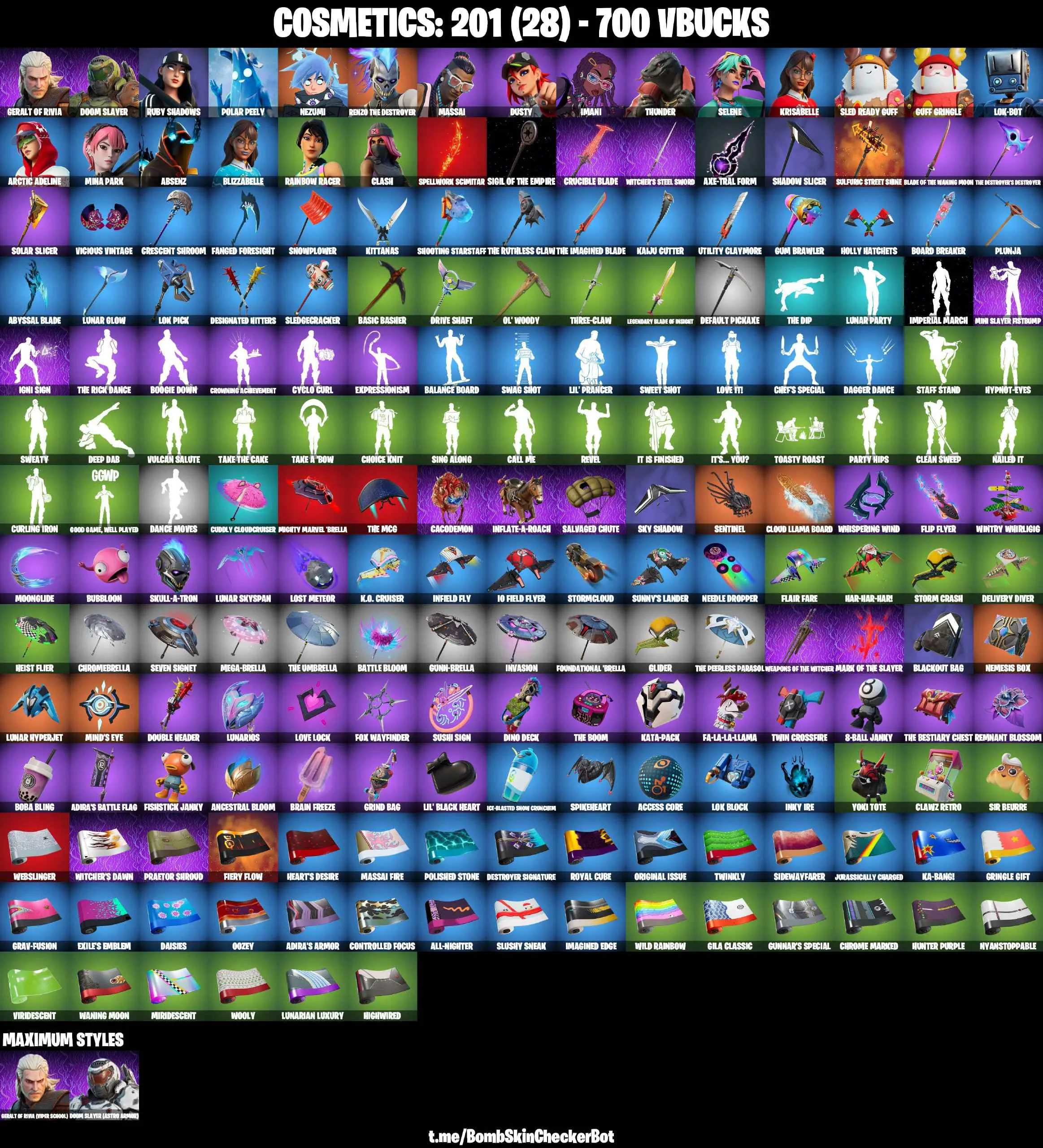 ❤️21 SKINS❤️MINA PARK❤️ARCTIC ADELINE❤️DUSTY❤️IMANI❤️RENZO THE DESTROYER❤️NEZUMI❤️POLAR PEELY❤️RAINBOW RACER❤️CLASH❤️NEEDLE DROPPER❤️CAN PLAY ON PSN❤️XBOX❤️PC❤️NINTENDO❤️MOBILE❤️700 VBUCKS❤️FULL EMAIL ACCESS❤️