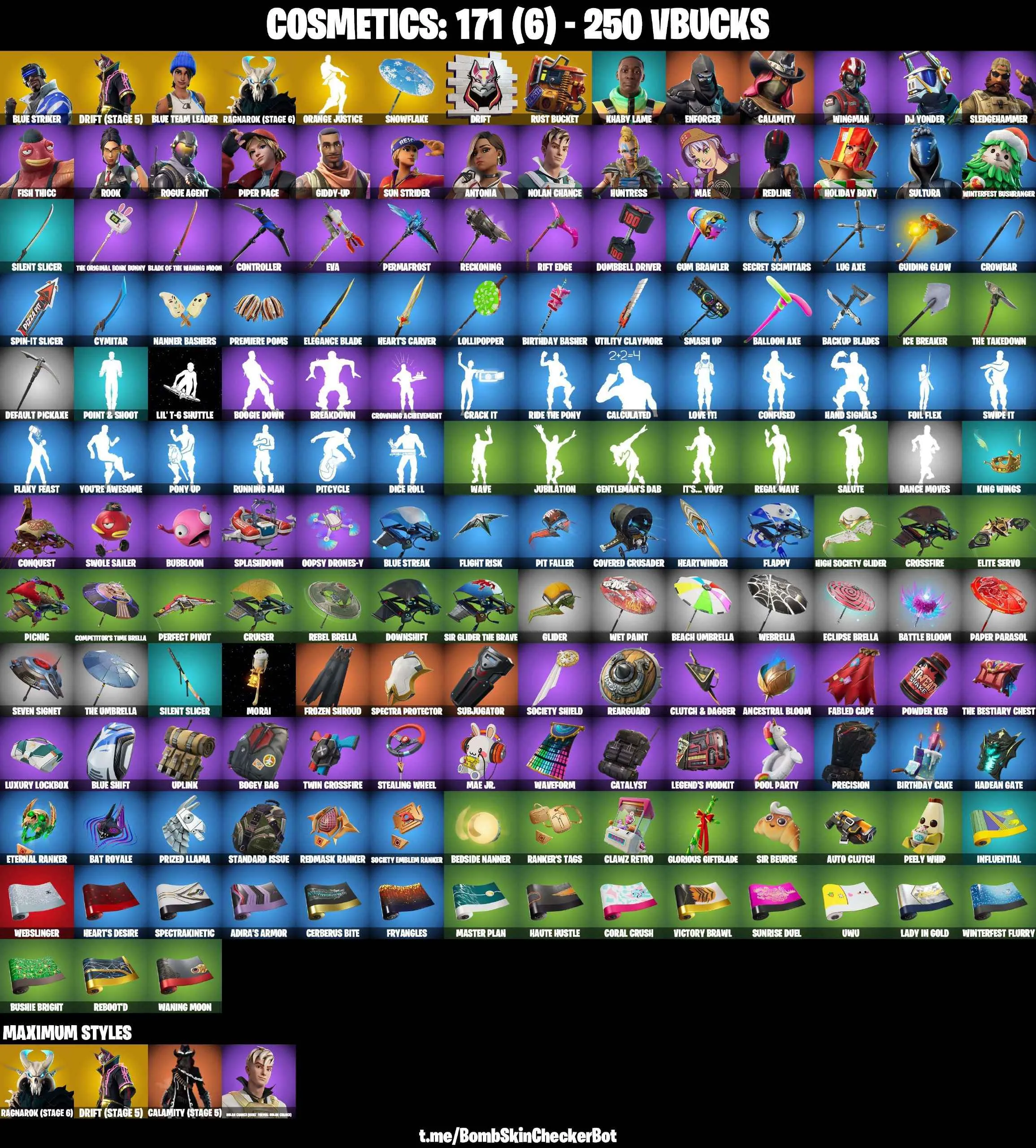 ❤️24 SKINS❤️ORANGE JUSTICE❤️ROOK❤️BLUE TEAN LEADER❤️DRIFT(STAGE 5)❤️RAGNAROK(STAGE 6)❤️CALAMITY(STAGE 5)❤️MAE❤️FISH THICC❤️REDLINE❤️BLUE STRIKERSNOWFLAKE❤️RUST BUCKET❤️ICE BREAKER❤️CAN PLAY ON PSN❤️XBOX❤️PC❤️NINTENDO❤️MOBILE❤️250 VBUCKS❤️FULL EMAIL ACCESS❤️